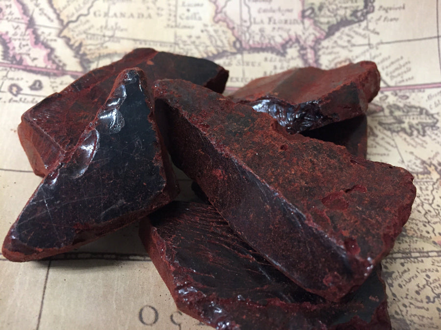 Dragon's blood pieces of dark red color. fine quality 