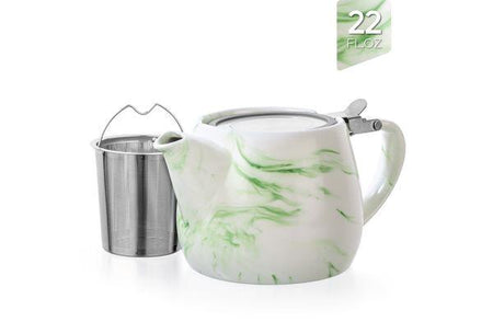 Charon Marble Teapot with infuser-Light Green
