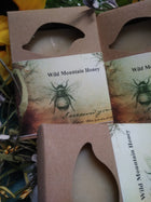 brown boxes of wild mountain honey soap