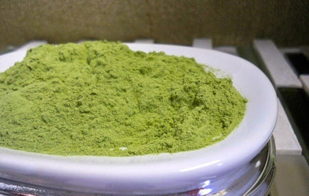 spinach powder in a dish