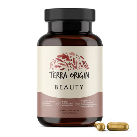 Picture of Beauty Capsules in a brown bottle