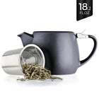 black teapot with strainer