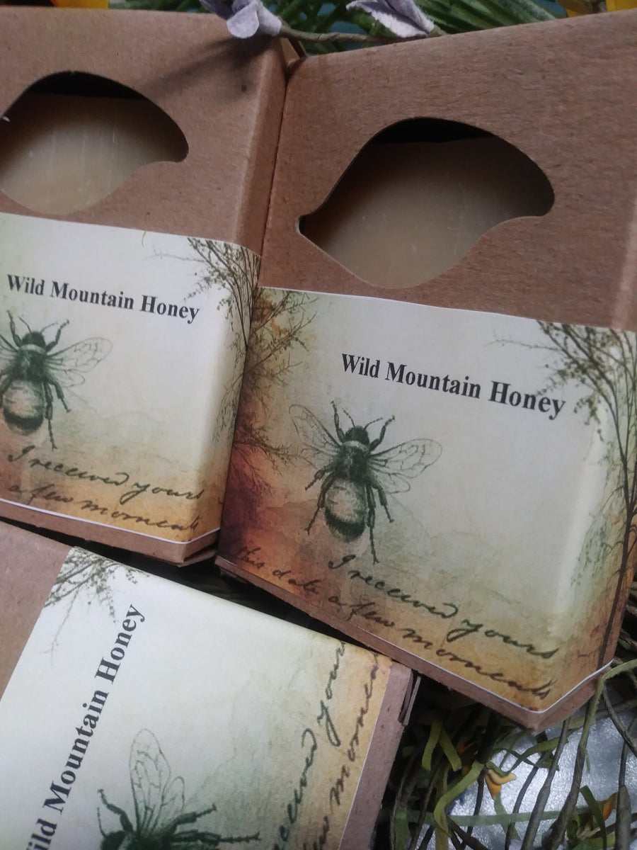 brown box of wild mountain honey soap