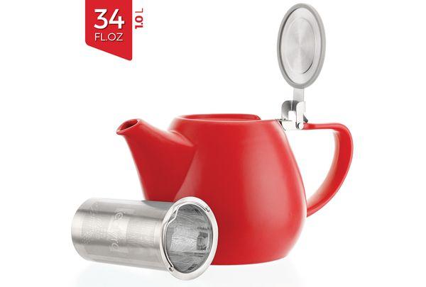 Porcelain Red Teapot with infuser