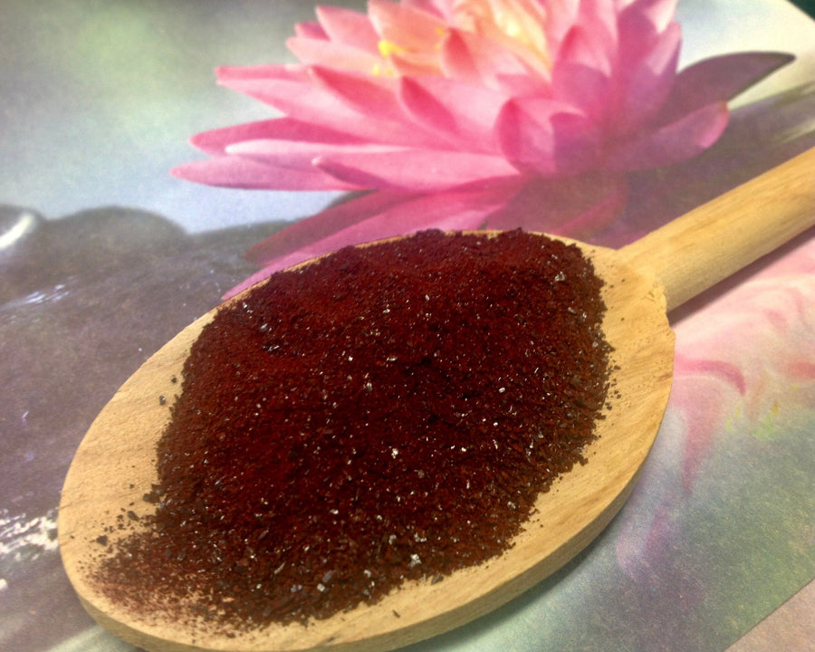 Dragons blood powder  of dark red color indication of superior grade 
