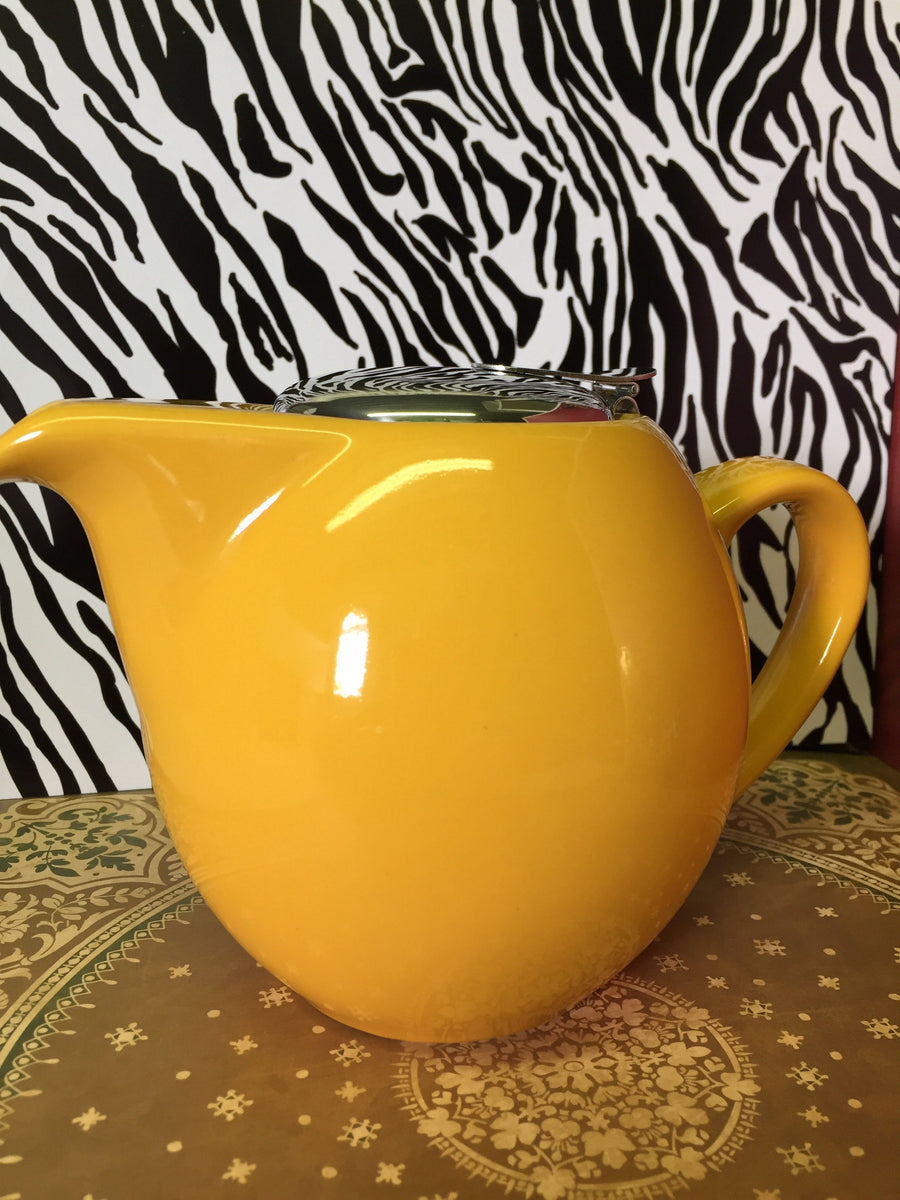 mustard yellow 4 cup clipper tea pot