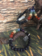 7 charka bracelet with lava beads