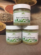 jar of basil leaf powder