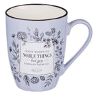 Light purple coffee mug sating Proverbs 31:29