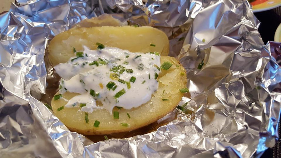 baked potato with chives at www.glenbrookfarm.com