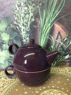 one cup teapot with a cup purple