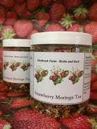 jar of strawberry moringa tea