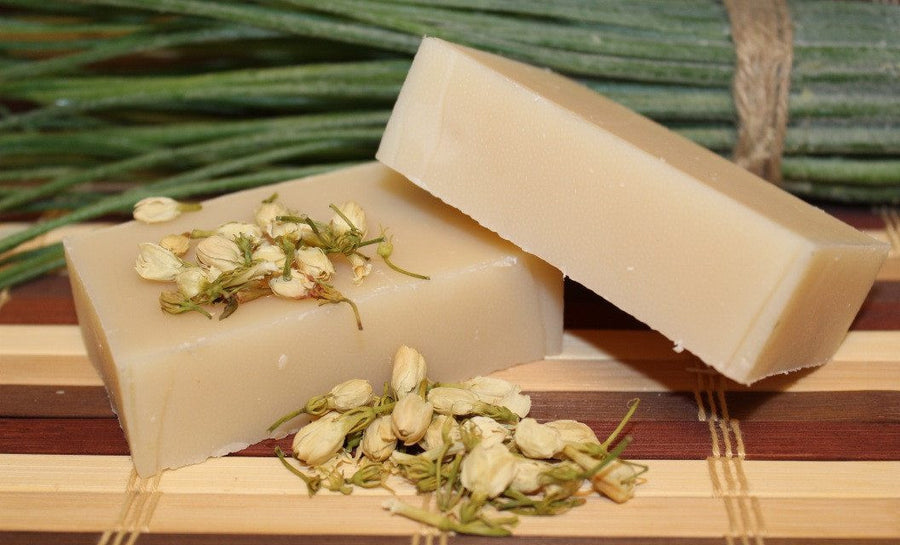 Fine Jasmine Soap made with real Jasmine from Glenbrook Farms Herbs