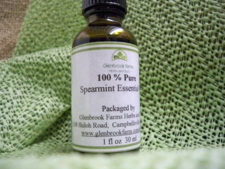 spearmint essential oil bottles