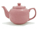 pink teapot , windsor style 6 cup